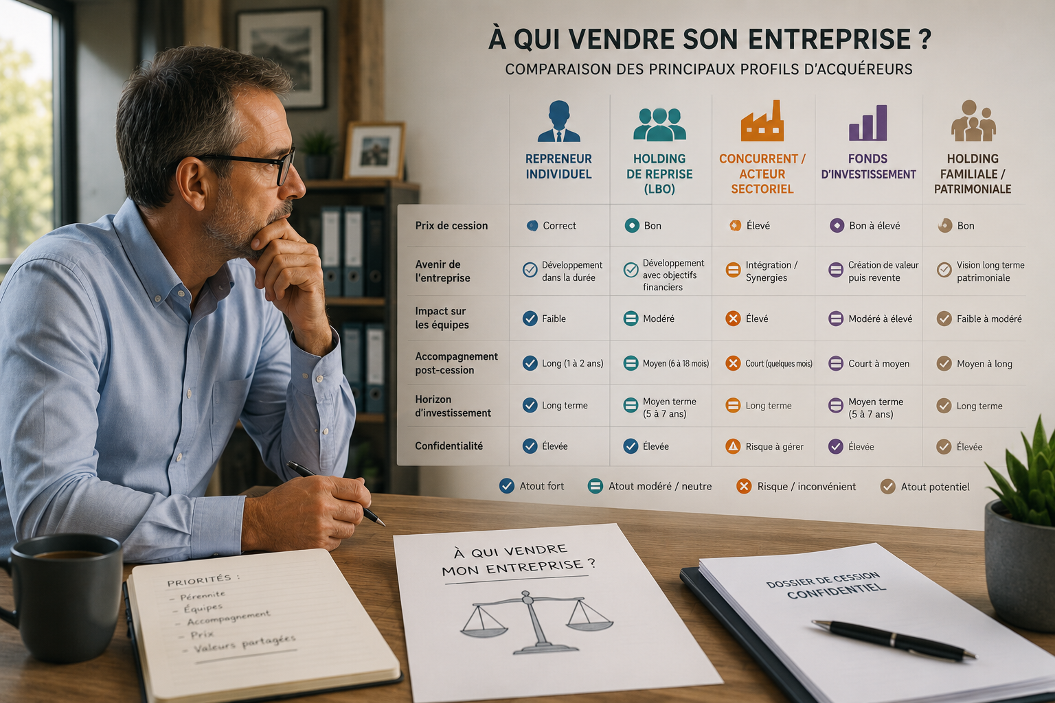 Vendre à un repreneur individuel ou à un groupe : comment choisir ?